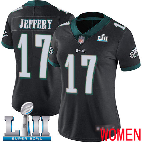 Women Philadelphia Eagles #17 Alshon Jeffery Black Alternate Vapor Untouchable NFL Jersey Limited Player Super